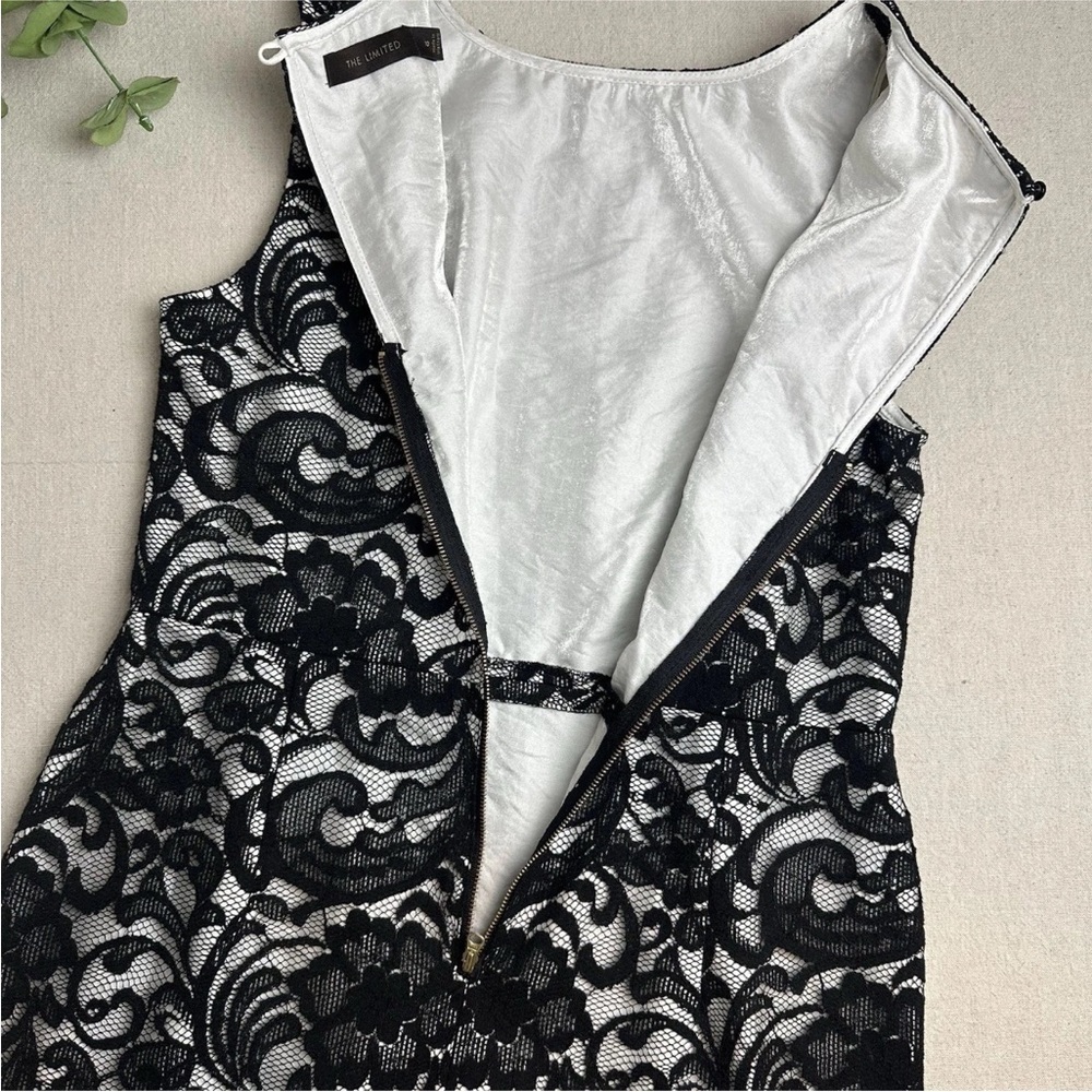 The Limited Lace Sheath Dress Black White Formal Wedding Event Size 10 NWT $108 - Picture 15 of 16